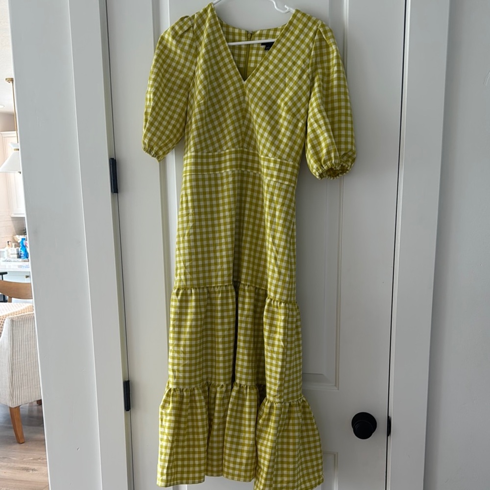 Gingham Puff Sleeve Dress